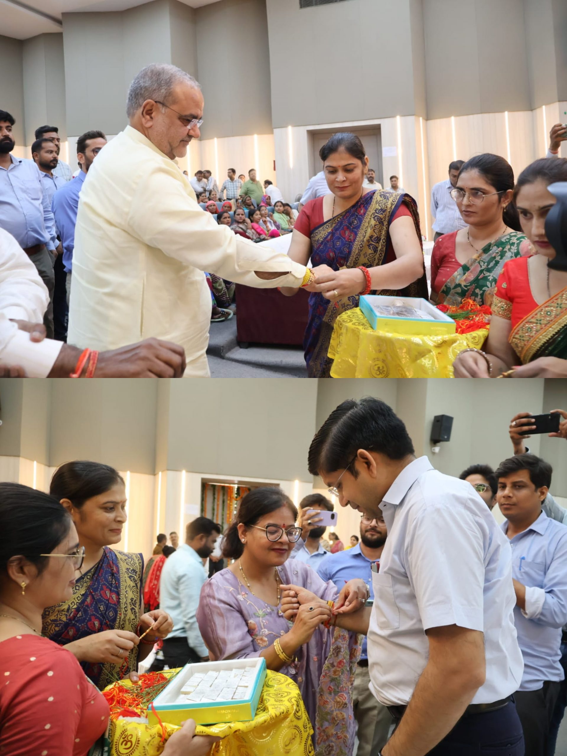 कैबिनेट मंत्री  चौधरी भूपेंद्र सिंह और डीएम को सार्वजनिक कार्यक्रम में बहनों ने राखी बांध मनाया रक्षाबंधन