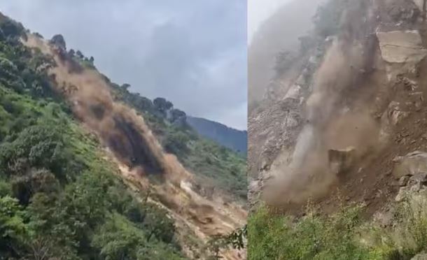 Himachal Nirmand Massive landslide : हिमाचल के निरमंड में भीषण लैंडस्लाइड, 200 मीटर सड़क हुई गायब, प्रशासन सड़क खोलने में जुटा