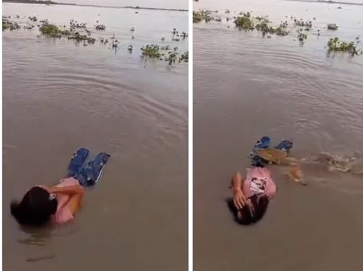 Video Viral : नदी में नहाने उतरी लड़की पर मगरमच्छ ने किया अटैक, यह नज़ारा देख किसी की भी थम जाएंगी सांसें, बाल-बाल बची जान