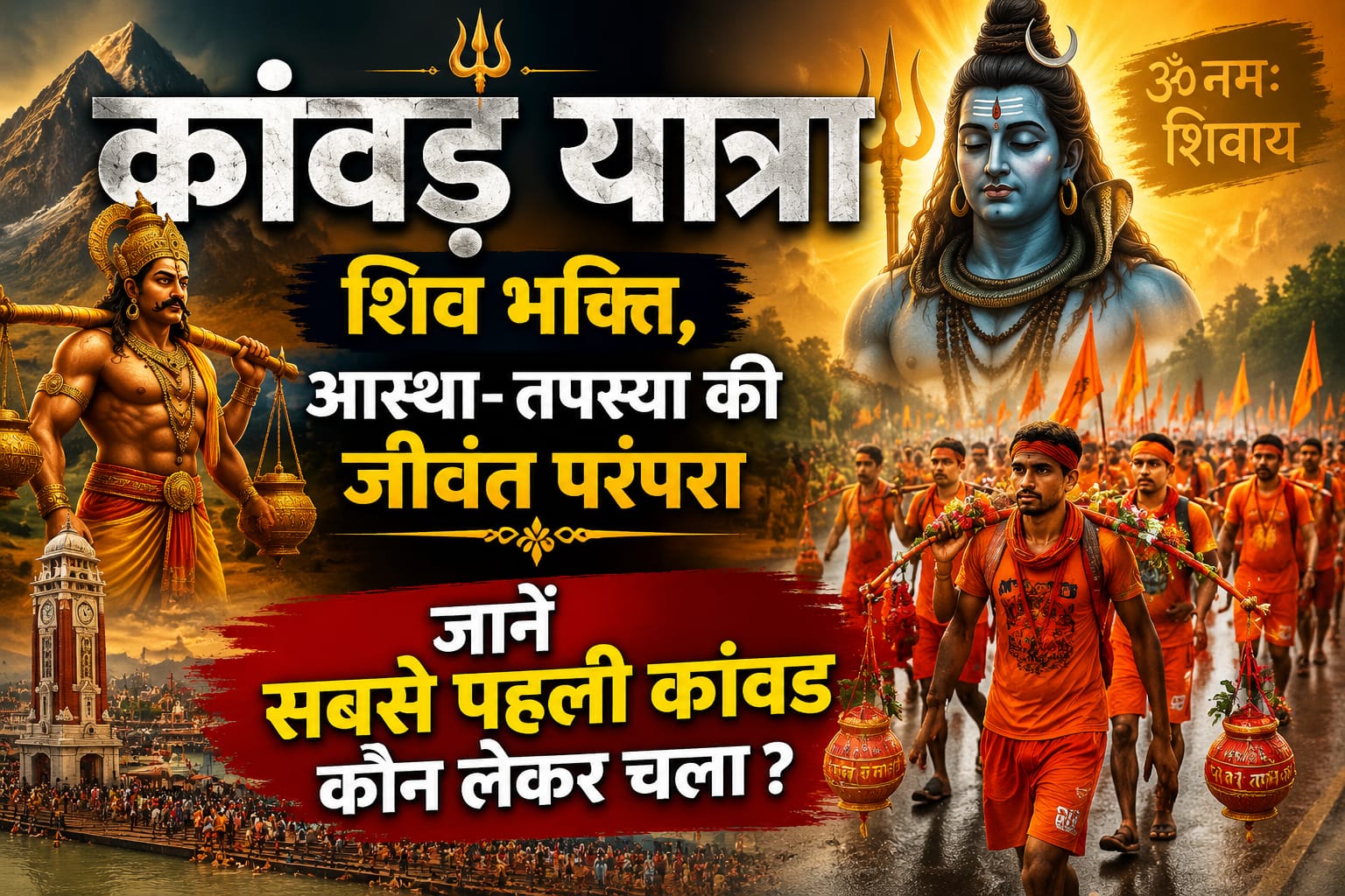 Kanwad Yatra Shiva Bhakti : कांवड यात्रा शिव भक्ति , आस्था- तपस्या की जीवंत परंपरा , जानें सबसे पहली कांवड कौन लेकर चला