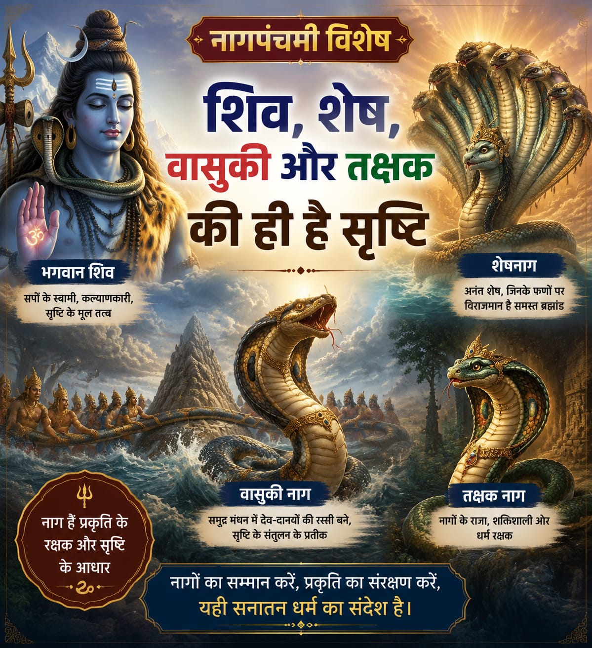 Nag Panchami Special : शिव, शेष, वासुकी और तक्षक की ही है सृष्टि, नाग पंचमी पर नागदेव का करेंदर्शन
