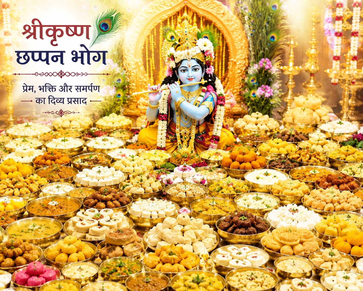 Janmashtami 2026 : जन्माष्टमी पर श्रीकृष्ण को लगाते हैं 56 भोग?  हर भोग में तुलसी दल (पत्ता) का होना अनिवार्य