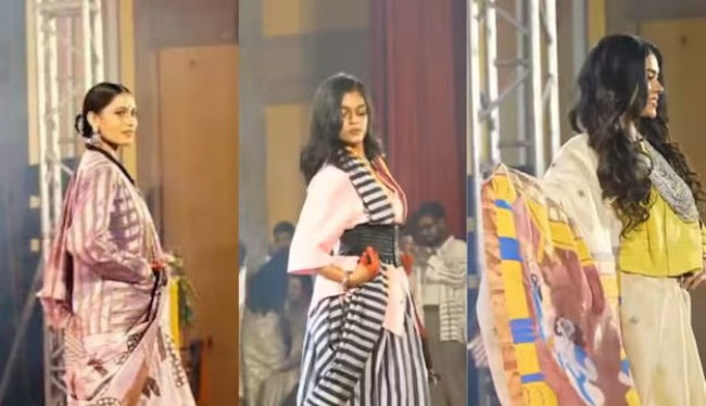 कभी जंगल में बंदूक उठाने वाली पूर्व महिला नक्सली ने कोसा सिल्क साड़ी में बिखेरा जलवा, छत्तीसगढ़ की राजधानी में अनोखा रैंप वॉक
