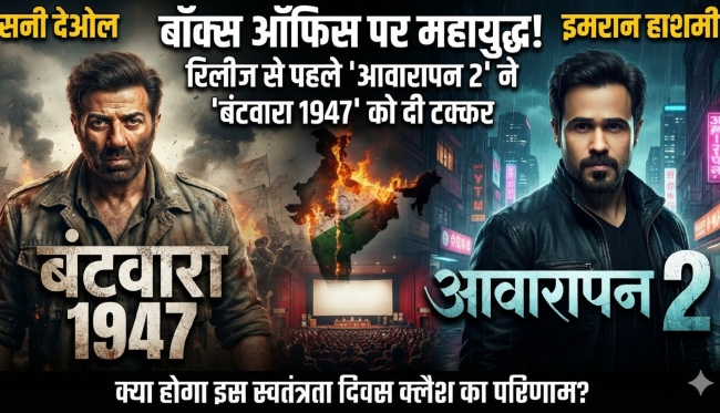 सनी देओल vs इमरान हाशमी: एडवांस बुकिंग में 'आवारापन 2' ने मारी बाजी, 'बंटवारा 1947' के छूटे पसीने