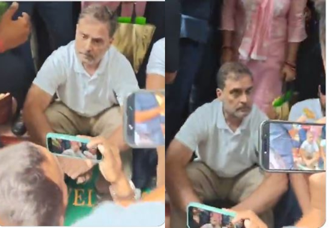 पैलेट गन पीड़ित साहिल के साथ संसद मार्ग थाने के बाहर बैठे राहुल गांधी, कहा- FIR दर्ज होने तक नहीं जाएंगे