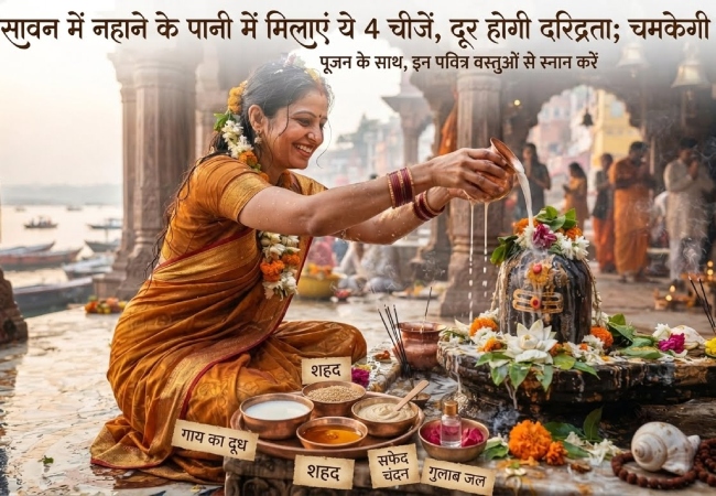 सावन के पवित्र महीने में नहाने के पानी में मिलाएं 4 चीजें, दूर होगी दरिद्रता, चमकेगी किस्मत