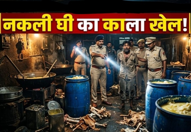 त्योहार से पहले सावधान! पामोलिन, सोयाबीन और हल्दी से बना रहे थे ‘देसी घी’। सूरत में नकली घी का पर्दाफाश