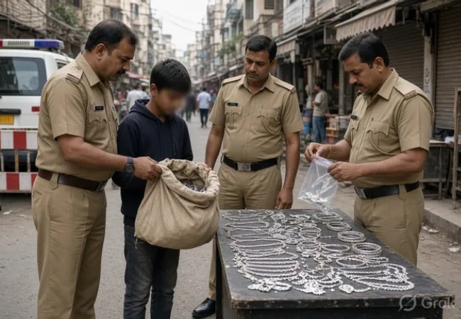 पूर्वी दिल्ली में पुलिस ने 2.5 किलो चोरी की चांदी के साथ नाबालिग को किया गिरफ्तार
