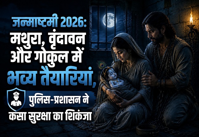 जन्माष्टमी 2026 : मथुरा, वृंदावन और गोकुल में भव्य तैयारियां, पुलिस-प्रशासन की सुरक्षा व्यवस्था पुख्ता