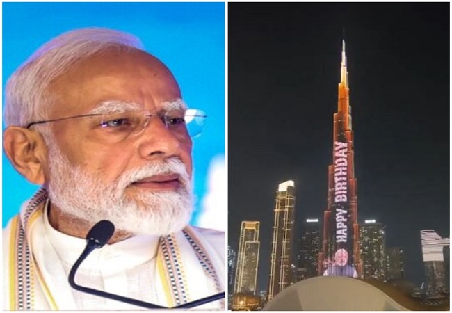 पीएम मोदी के 76वें जन्मदिवस पर दुबई से आई खास बधाई, बुर्ज खलीफा पर चमका... ‘Happy Birthday Modi’