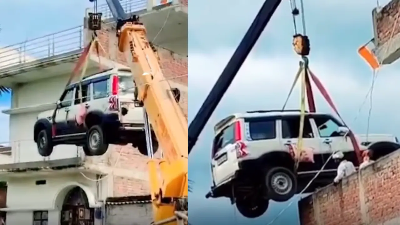 एक बिहारी का अनूठा जुगाड़ देखिए, चोरी के डर से घर के टैरस पर ही चढ़ा दी Scorpio!