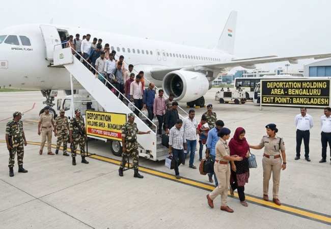 बेंगलुरु से 160 बांग्लादेशी नागरिकों को किया गया डिर्पोट, अवैध रूप से रहने वालों पर बड़ी कार्रवाई