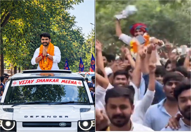 NSUI के विजय शंकर मीणा ने ABVP से कांटे की टक्कर के बाद DUSU प्रेसिडेंट का चुनाव जीत लिया