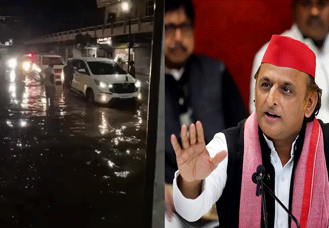 जलभराव का मुख्य कारण भाजपाई भ्रष्टाचार की वजह से जलनिकासी की व्यवस्था का फ़ेल हो जाना है : अखिलेश यादव