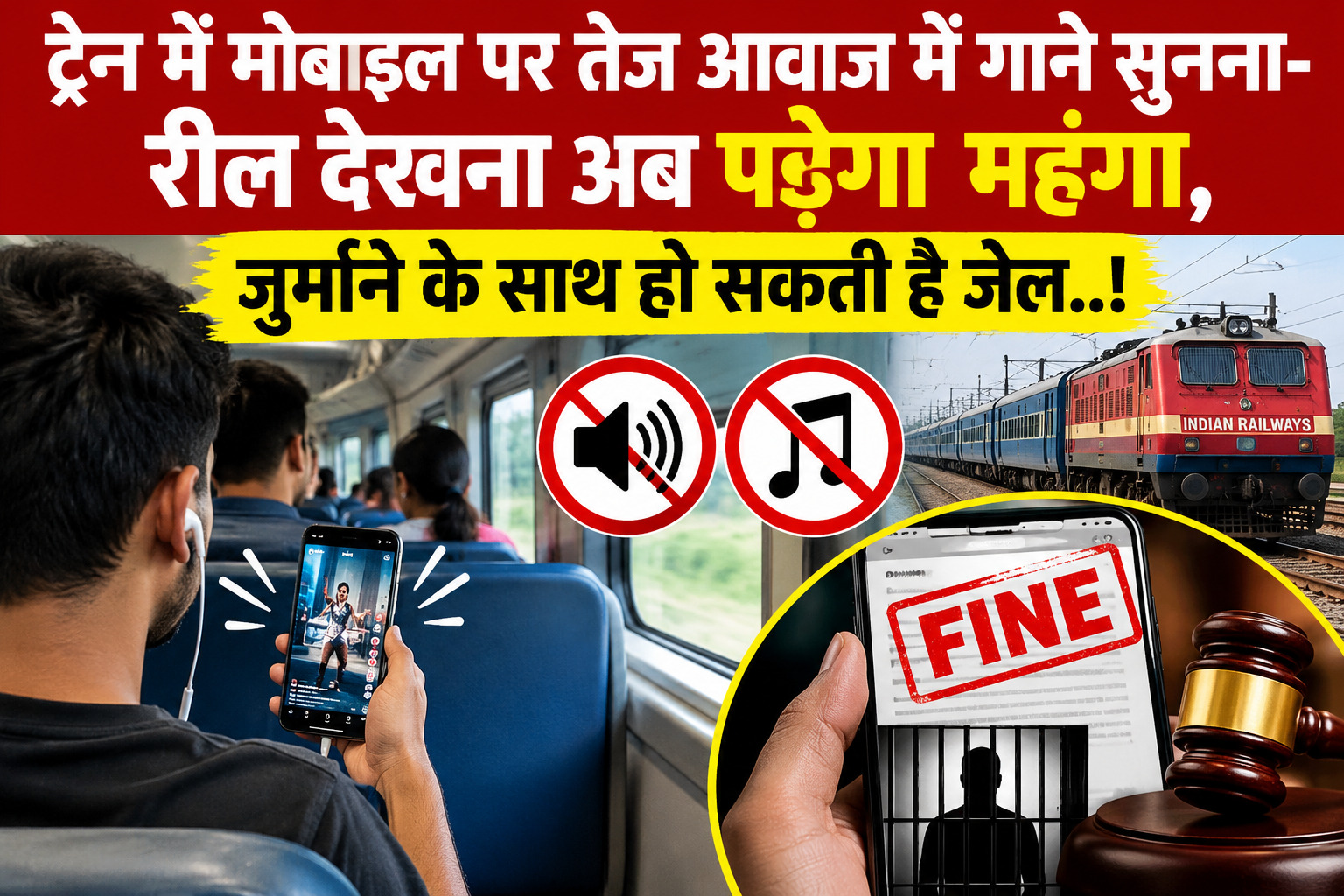 ट्रेन में मोबाइल पर तेज आवाज में गाने सुनना पड़ सकता है भारी, होगी जेल; रेलवे ने दी कार्रवाई की चेतावनी