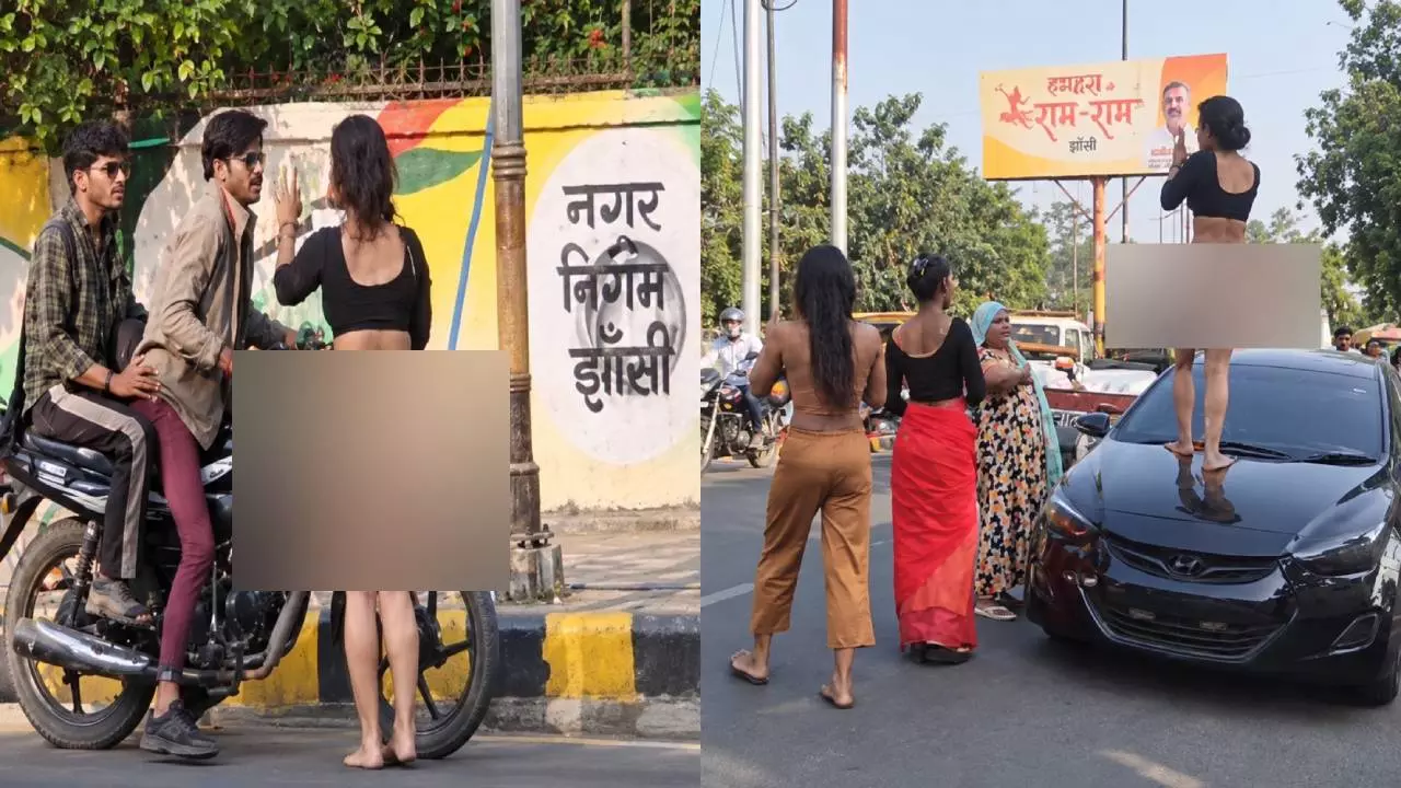 झांसी: पुलिस लाइन के सामने नग्न होकर किया हंगामा, मुकदमा दर्ज कराने की जिद में सड़क पर उतरे किन्नर