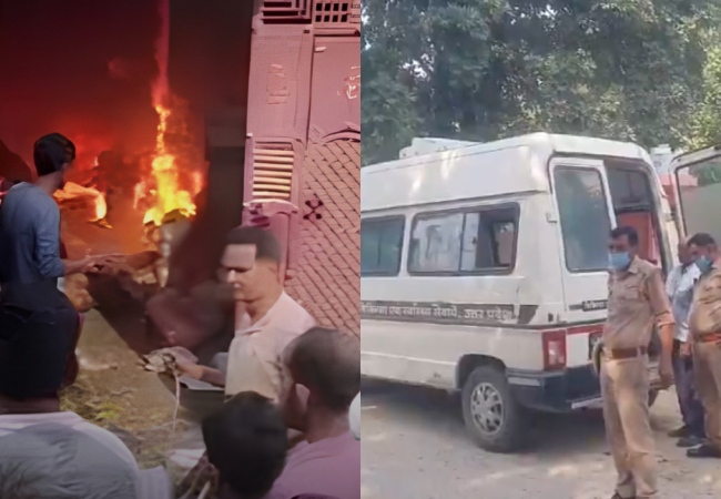 बागपत : दो मंजिला मकान में आग लगने के बाद फटे सिलेंडर, पत्नी-बेटी की मौत, बचाने के चक्कर में पति भी झुलसा
