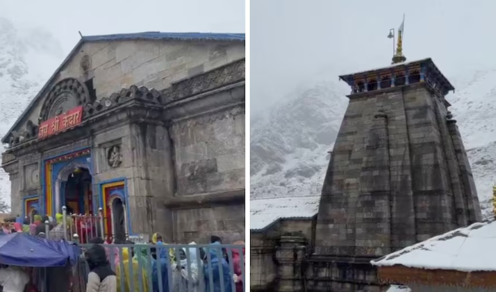 Baba Kedar Dham : बाबा केदार के धाम में बर्फ ही बर्फ, दूसरे दिन भी जारी बर्फबारी