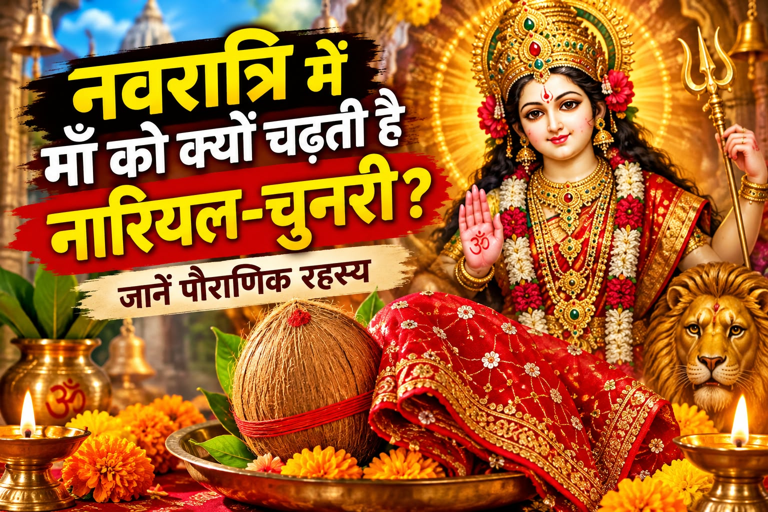 Shardiya Navratri 2026 : नवरात्रि में माँ को क्यों चढ़ती है नारियल-चुनरी? जानें पौराणिक रहस्य