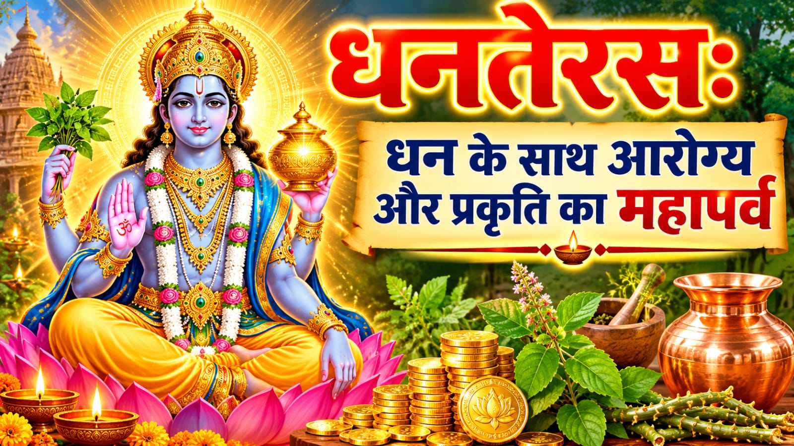 Dhanteras 2026 : धनतेरस - धन के साथ आरोग्य और प्रकृति का महापर्व