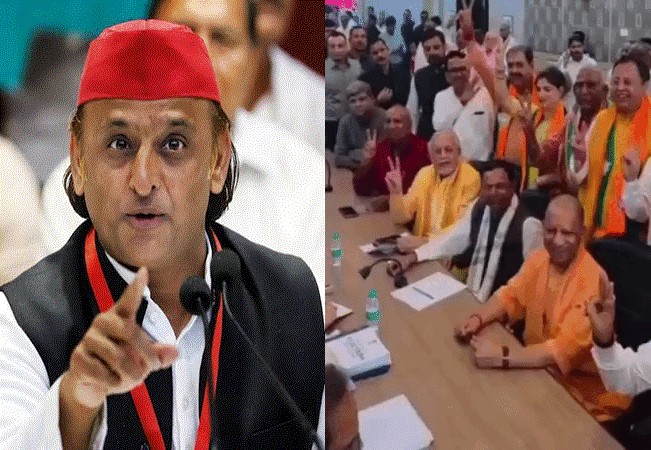 अखिलेश ने CM योगी पर लगाया केशव प्रसाद मौर्य के अपमान का आरोप, बोले- ‘स्टूल’ से कुर्सी पर बैठा दिया, पर हाथ उठाने की इजाज़त नहीं दी गई