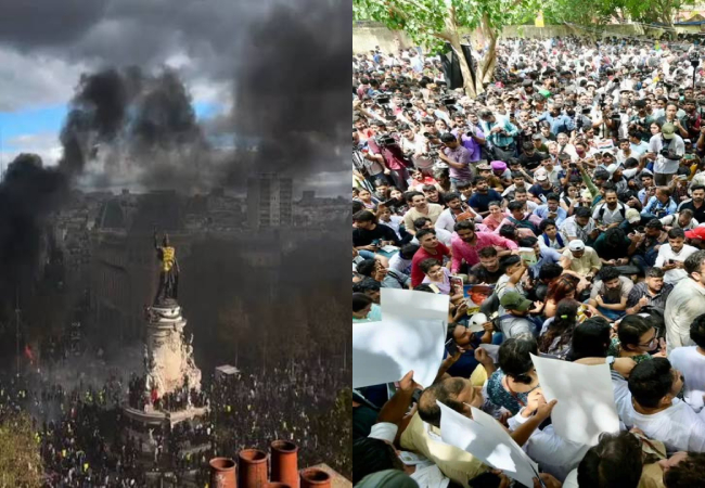 फ्रांस के प्रदर्शनों और भारत में CEC के खिलाफ आंदोलन के बीच कनेक्शन का दावा, अमेरिकी न्यूज रिपोर्ट में 101 संगठनों का जिक्र